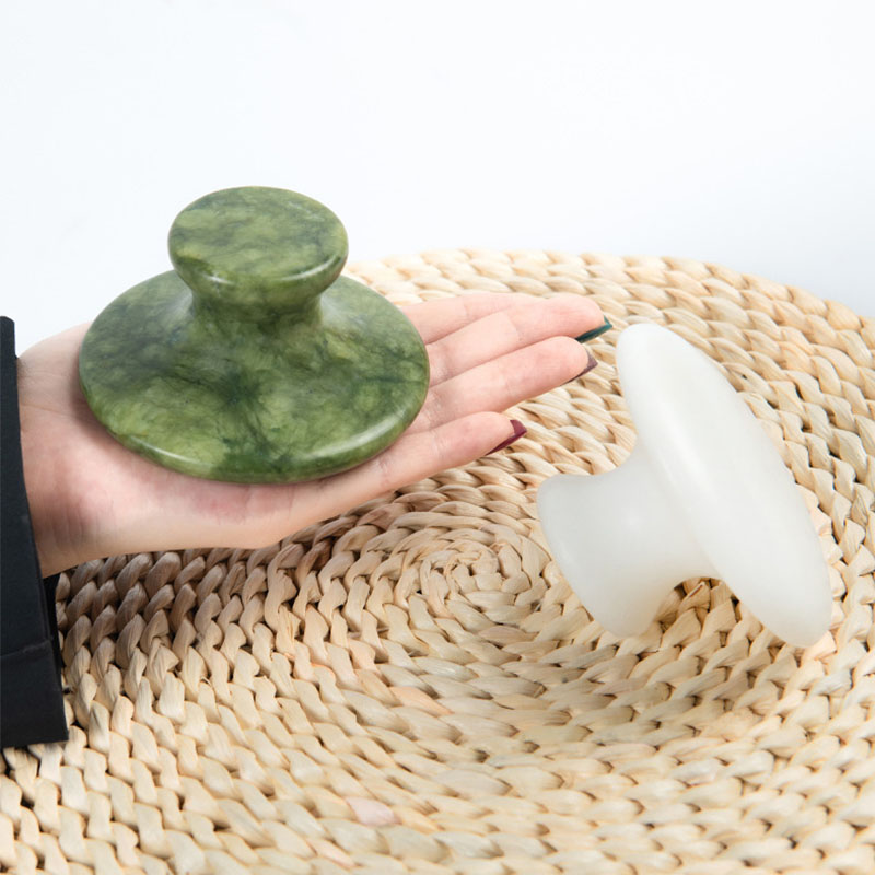 Jade Gua Sha Tool - Natural Jade Mushroom Head Massager Large