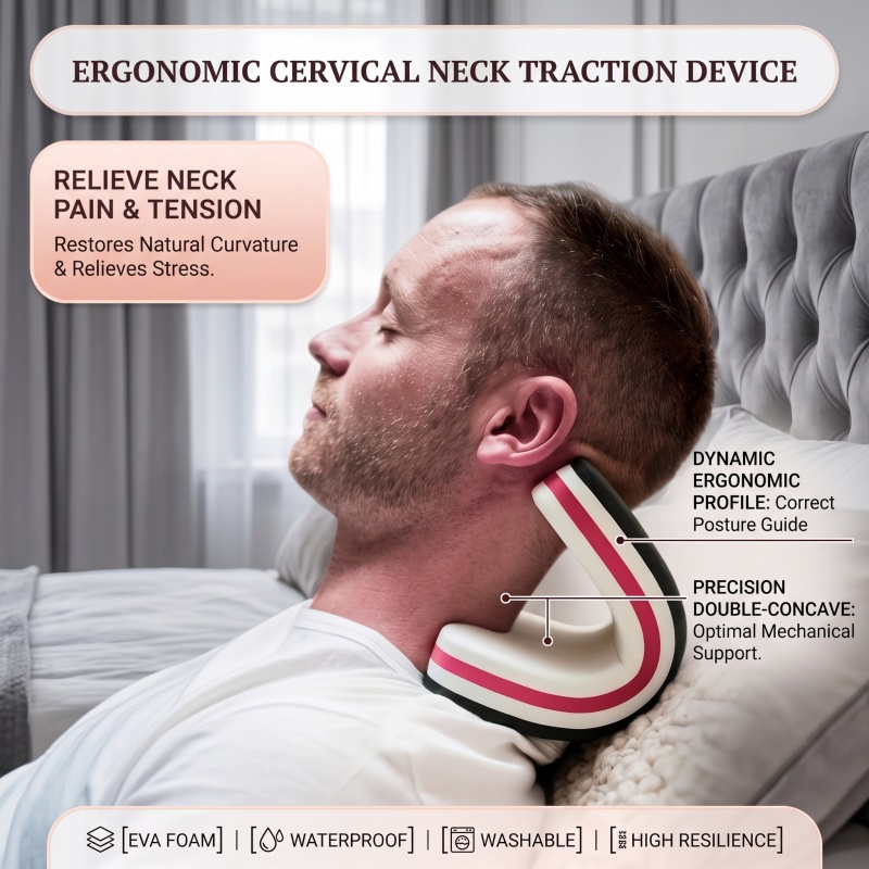 Neck Traction Pillow - New Design Neck and Shoulder Relaxer