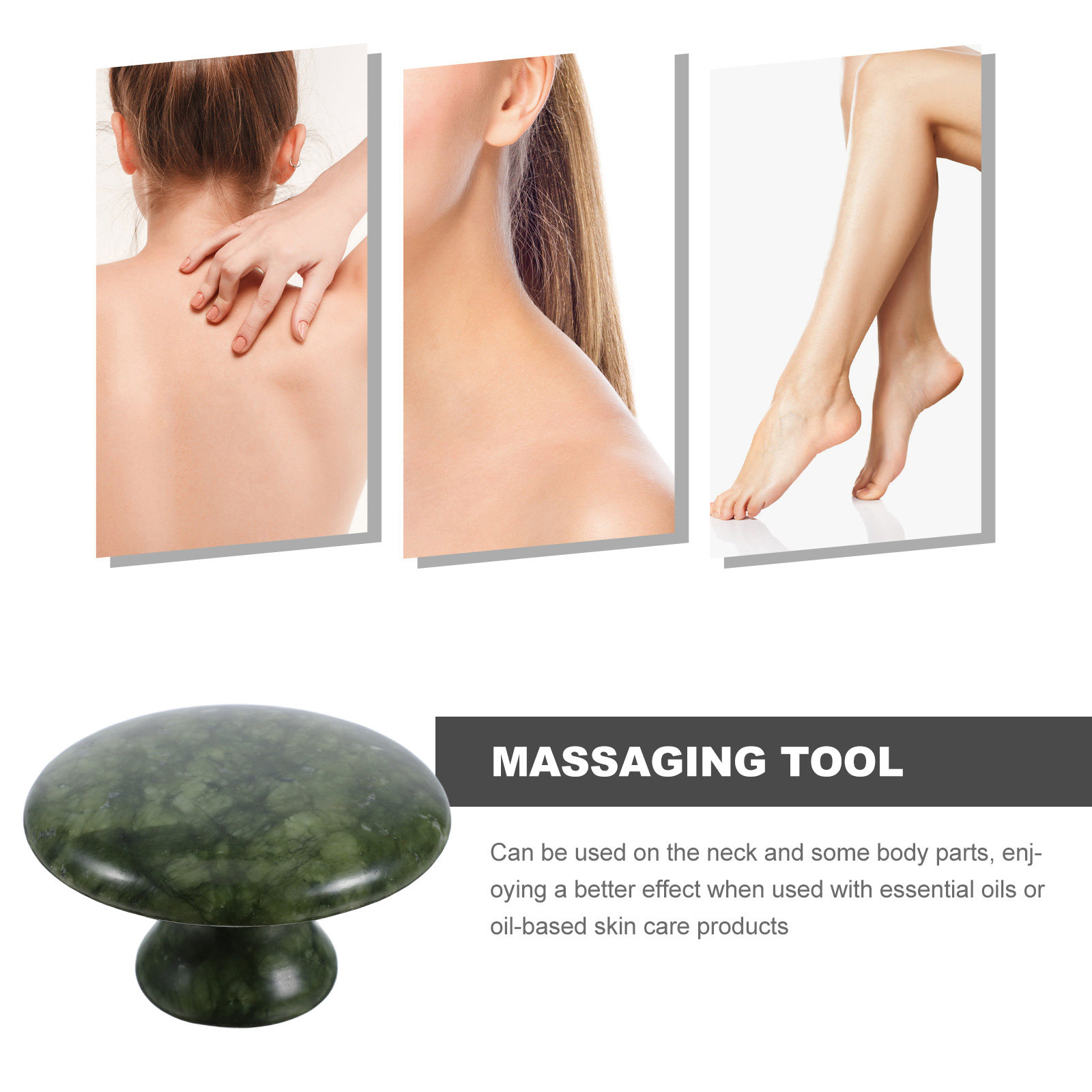 Mushroom Shaped Jade Massage S - Jade Gua Sha Tool recension och pris