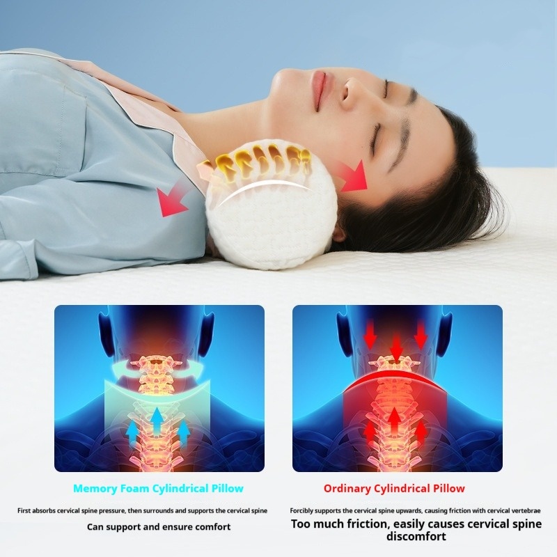 Cervical Neck Roll Memory Foam - Neck Traction Pillow recension och pris