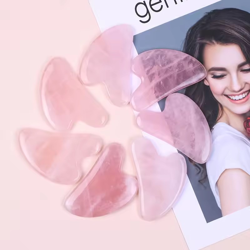 5Pcs Pink Natural Jade Rose Qu - Jade Gua Sha Tool recension och pris