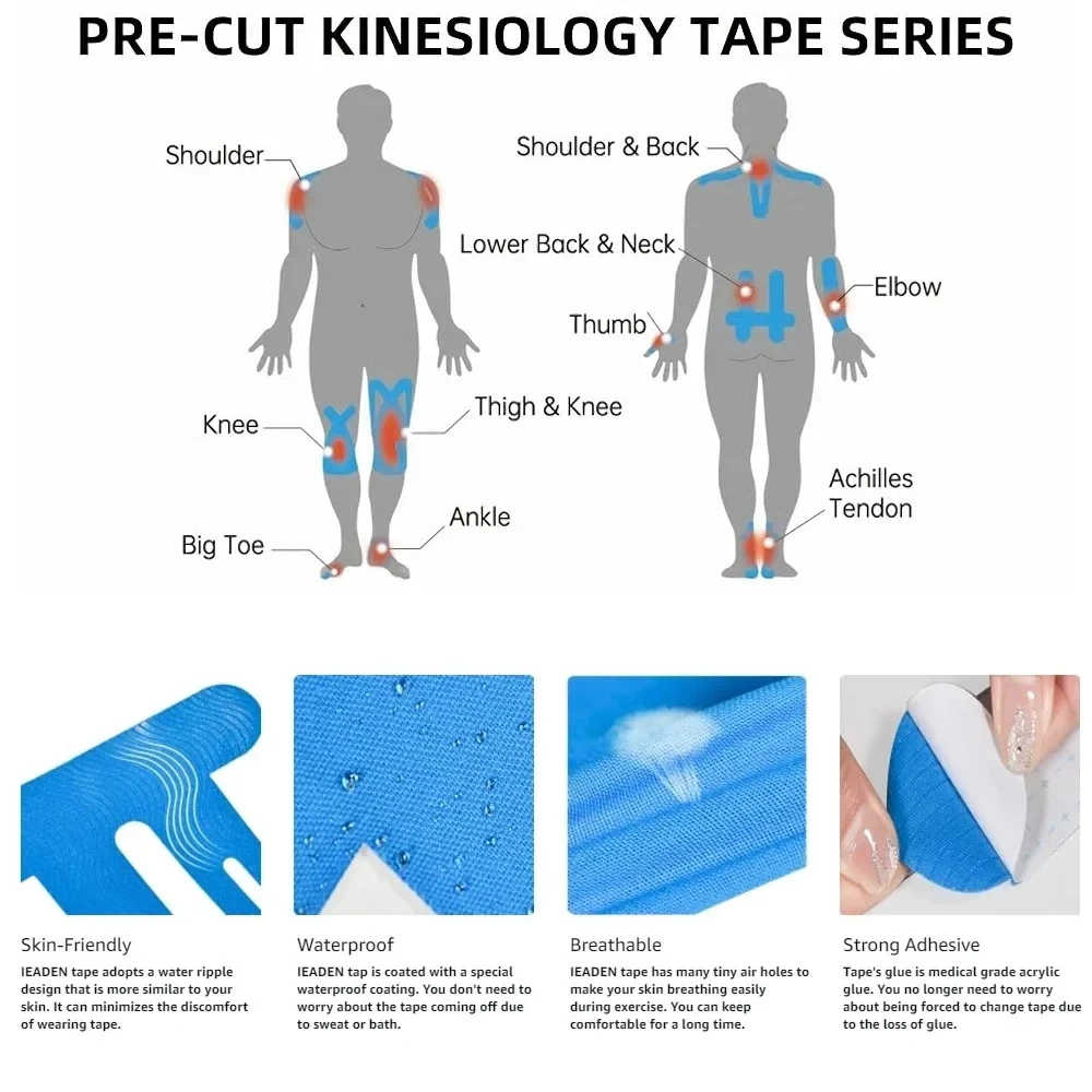 10PCS Precut Kinesiology Tape  - Kinesiology Tape Sports recension och pris