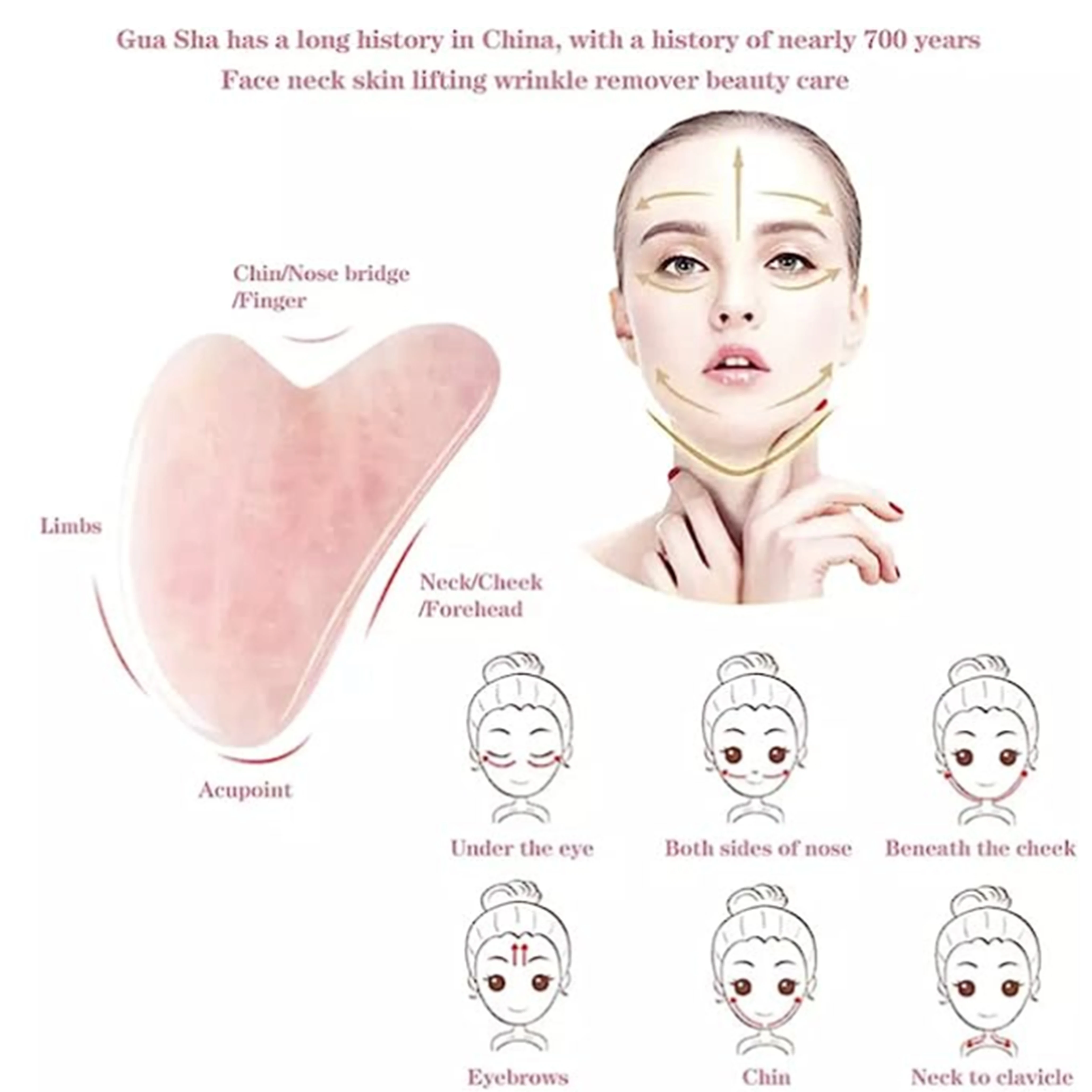 Rose Quartz Gua Sha For Face M - Jade Gua Sha Tool recension och pris