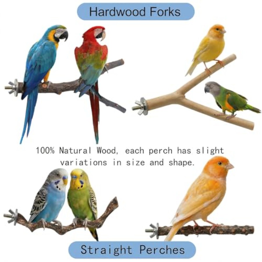 8PCS natural wood bird perches - Health & Wellness Unlimited recension och pris