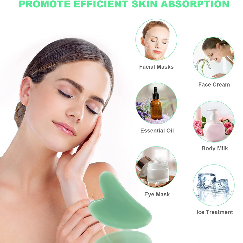 1PCS Natural Glass Jade Scrapi - Jade Gua Sha Tool recension och pris