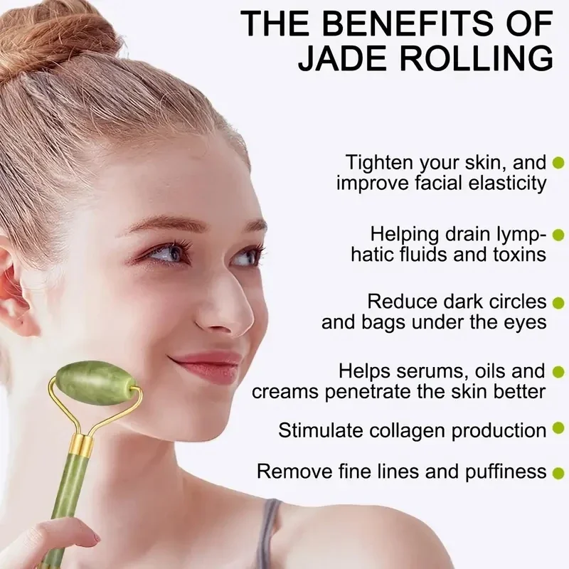 Natural Jade Roller Face Gua S - Jade Gua Sha Tool recension och pris
